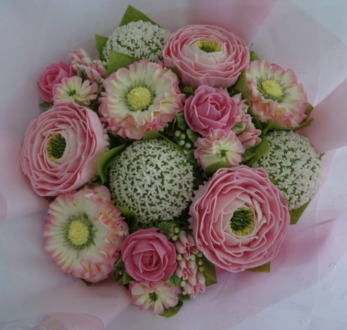 "Deluxe Cupcake Bouquet in Pinks"