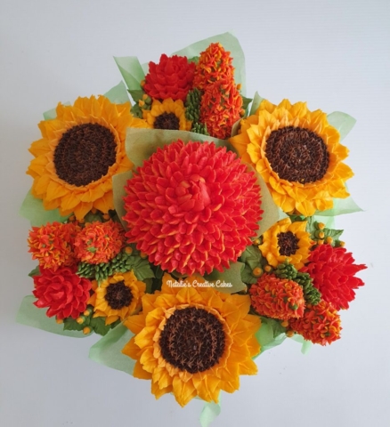 "Small Deluxe Cupcake Bouquet Autumn"