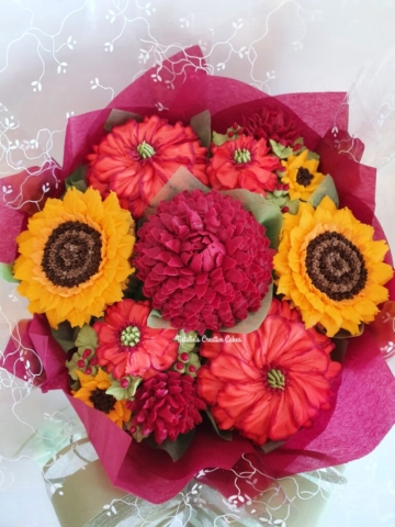 "Small Deluxe Cupcake Bouquet Autumn Shades"