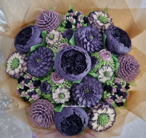 "Large Cupcake Bouquet Purples"