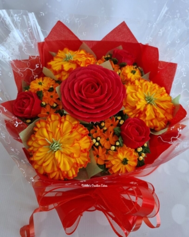 "Small Cupcake Bouquet Fire"