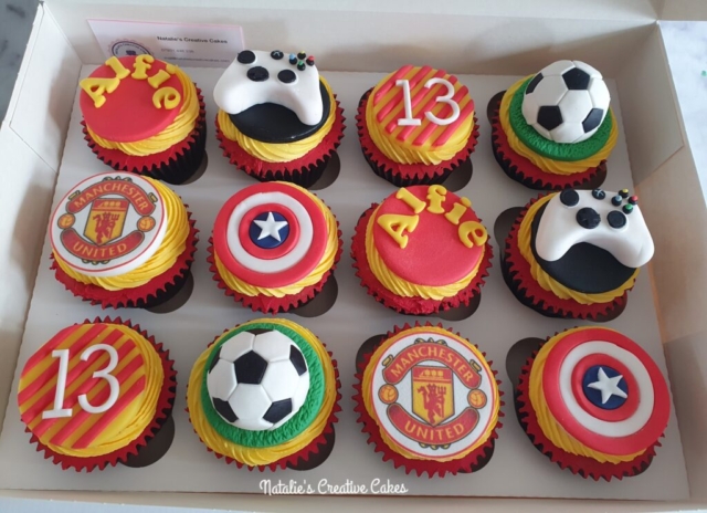 "Teen Football Cupcakes"