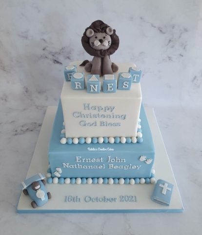 "Boys Christening Cake"