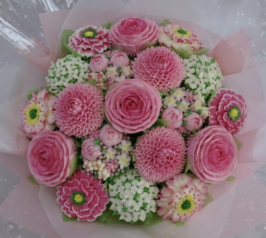 "Large Cupcake Bouquet Pinks"