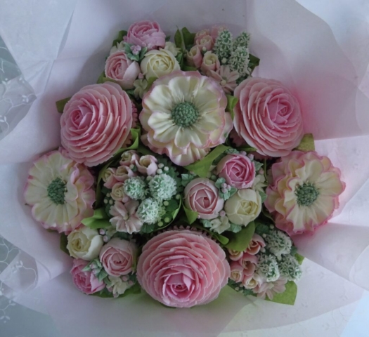 "Deluxe Medium Bouquet in Pinks, Whites"