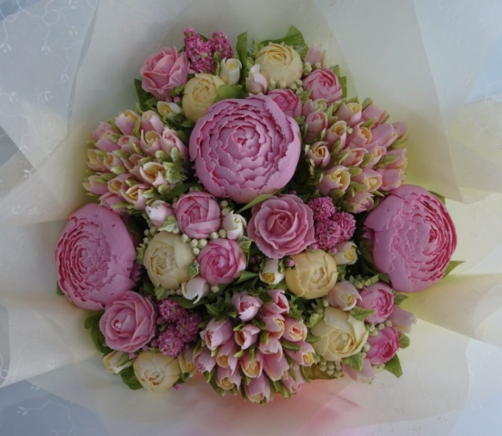 "Medium Deluxe Cupcake Bouquet in Pink and Lemon"