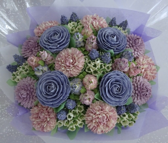 "Extra Large Cupcake Bouquet Vintage Shades"