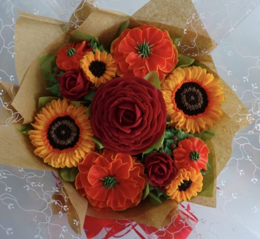 "Small Deluxe Cupcake Bouquet Autumn Shades"