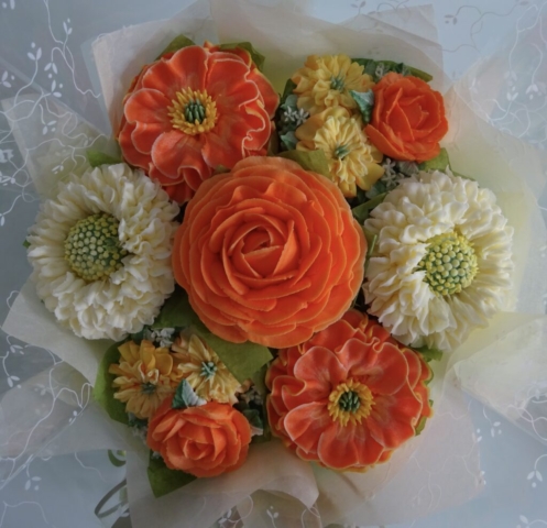 "Small Bouquet in Oranges and Yellows"