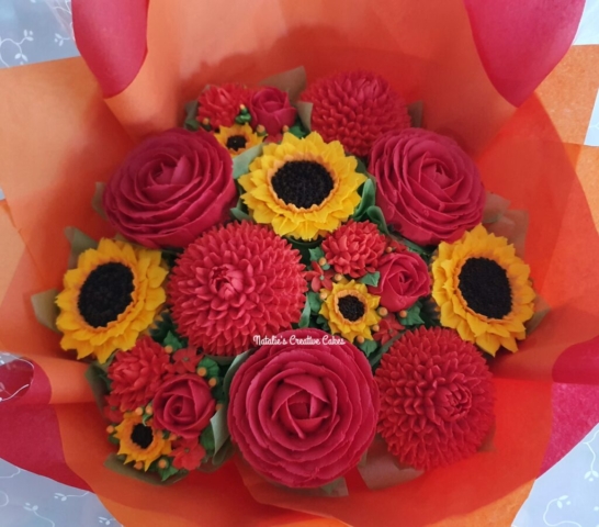 "Medium Deluxe Cupcake Bouquet Autumn"