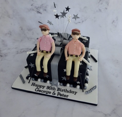 "Twins 90th Birthday Starburst Cake"