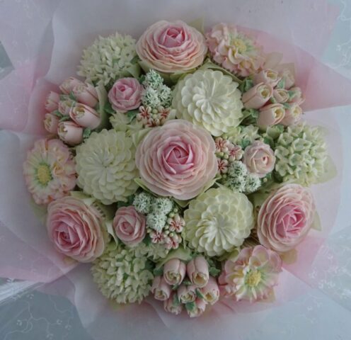 "Large Cupcake Bouquet Blush Pinks"