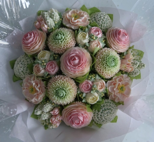 "Large Cupcake Bouquet with Blush"