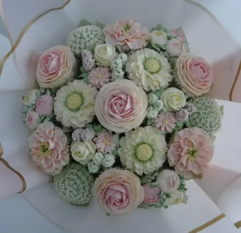 "Large Cupcake Bouquet Blush Pinks"