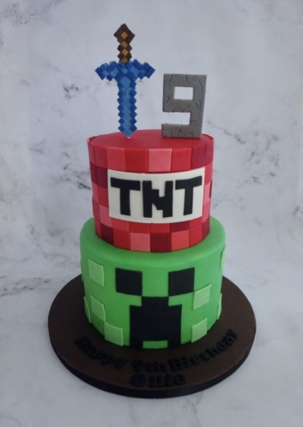 "Minecraft Birthday Cake"