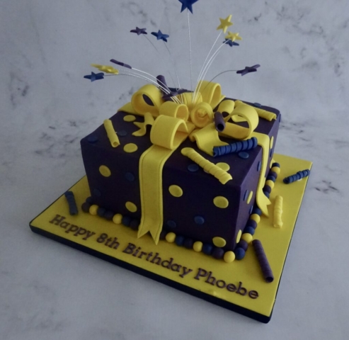 "Purple and Yellow Parcel Cake"