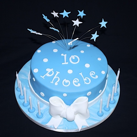 "Turquoise Polka Dot Cake"