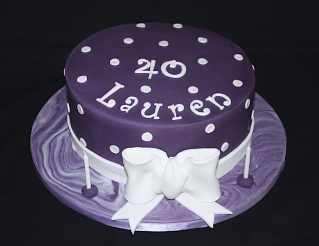 "Purple Polka Dot Cake"