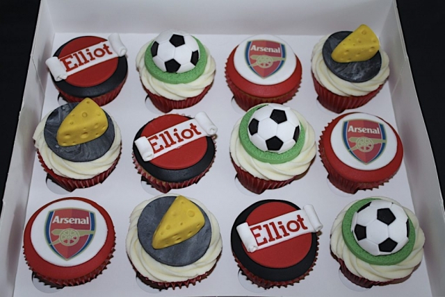 "Arsenal, Footie & Cheese Cupcakes"
