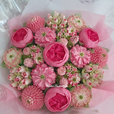 "Large Cupcake Bouquet Mixed Pinks"