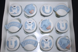 "Boy's Christening Cupcakes"