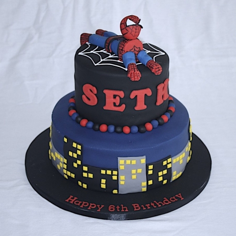 "Spiderman Two Tier Cake"