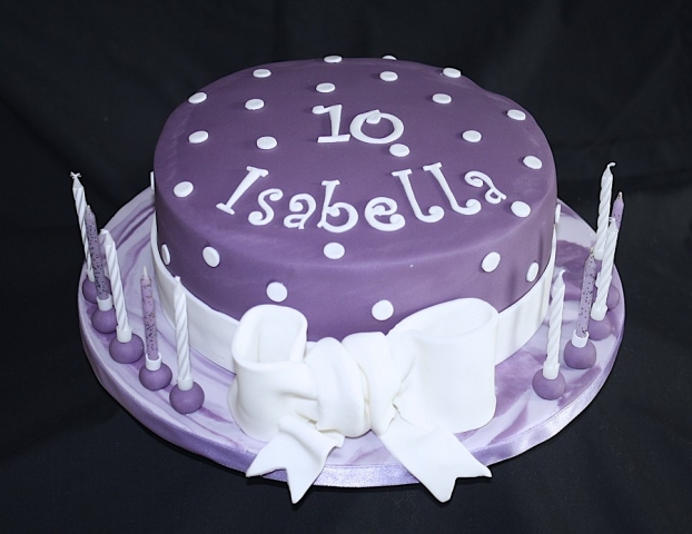 "Purple Polka Dot Cake"