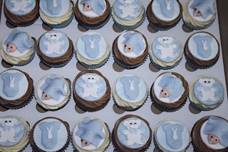"Boy's Christening Cupcakes"