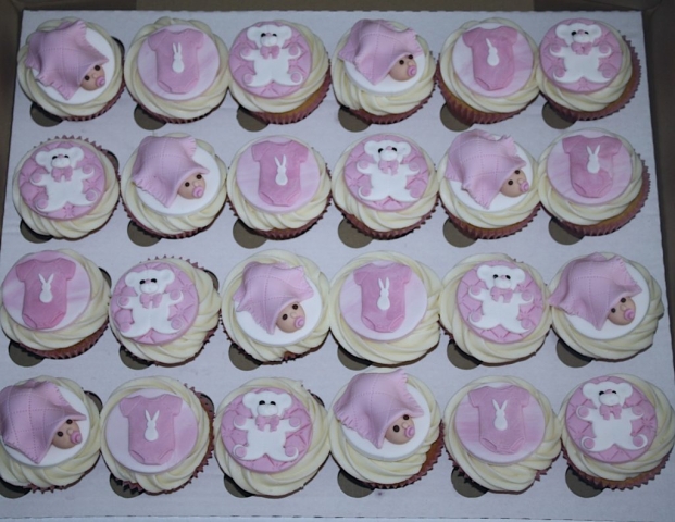 "Girl's Christening Cupcakes"
