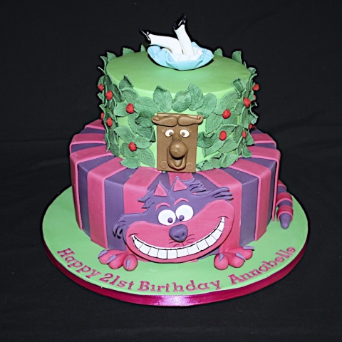 "Alice in Wonderland Two Tier Cake"