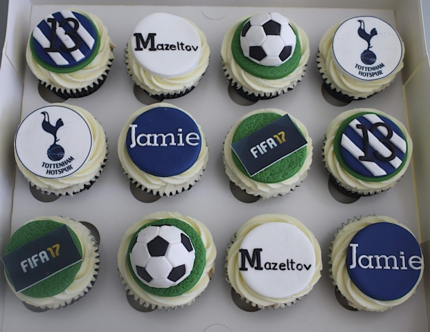 "Spurs, Fifa, Footie Cupcakes"