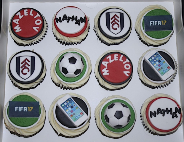 "Fifa, Footie & iPhone Cupcakes"
