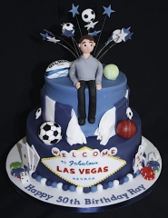 "Sports and Las Vegas Cake"