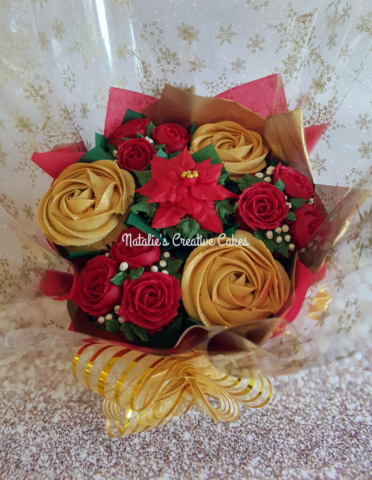 "Christmas Style Small Cupcake Bouquet"