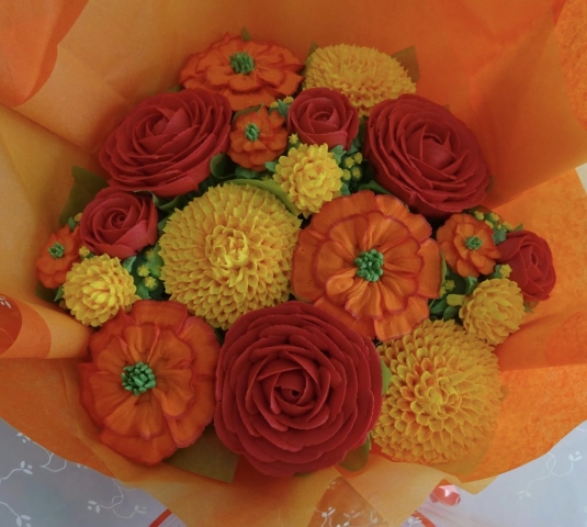 "Deluxe Medium Bouquet in Oranges, Yellows and Red"