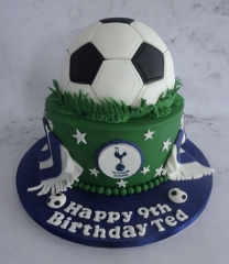 "Two Tier Football Cake Spurs"