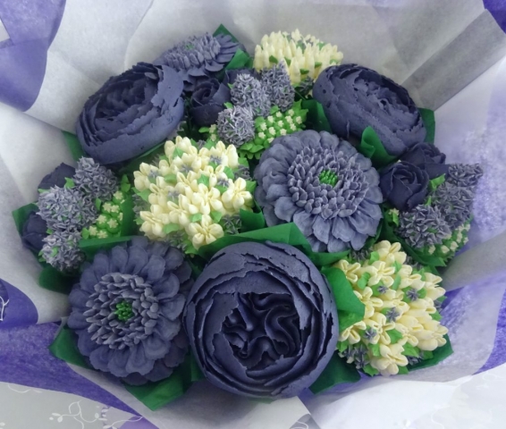 "Deluxe Medium Bouquet in Lilacs and Purples"