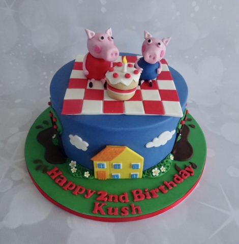 "Single Tier Peppa Pig Cake"