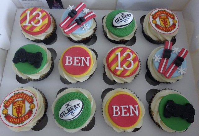 "13th Birthday Sporting Cupcakes"