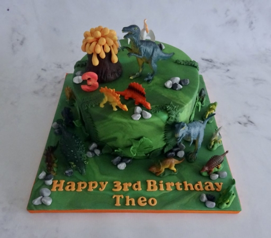 "Single Tier Jurassic Cake"