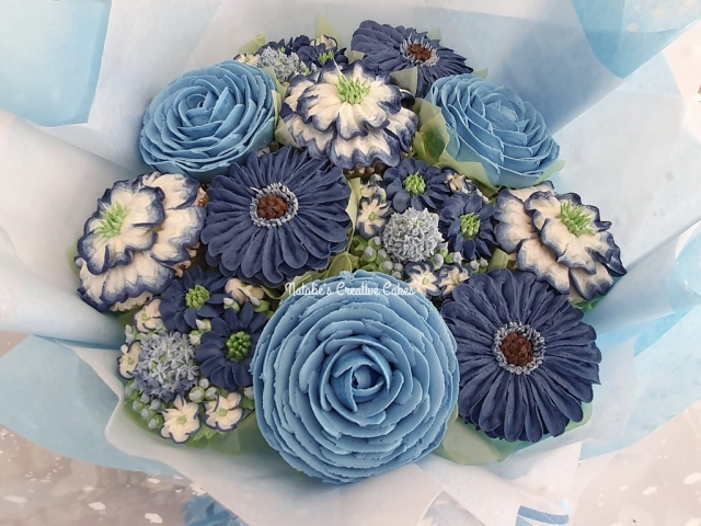 "Medium Deluxe Bouquet in Blues"
