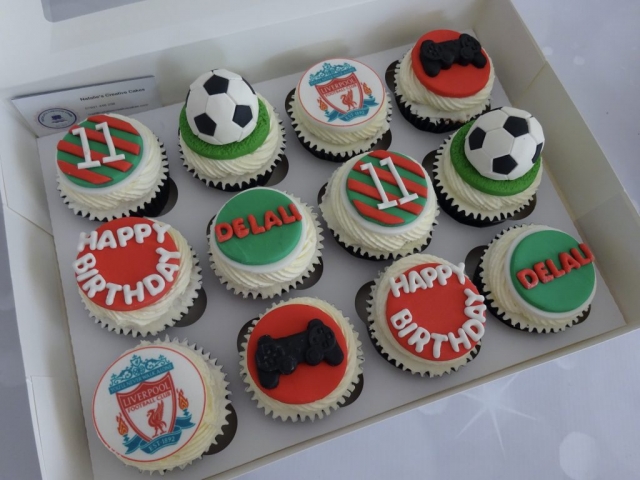 "Boys Football Cupcakes"