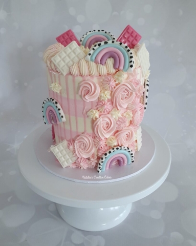 "Rainbows and Pastels Drip Cake"