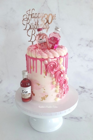 "Pink Gin & All Things Pink Drip Cake"