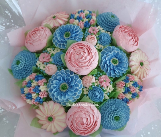 "Large Bouquet in Pink and Blue"